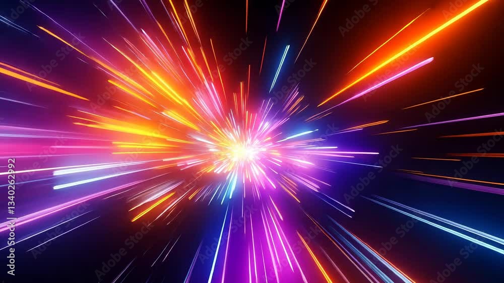 Abstract vibrant light streaks explosion Abstract vibrant light streaks explosion