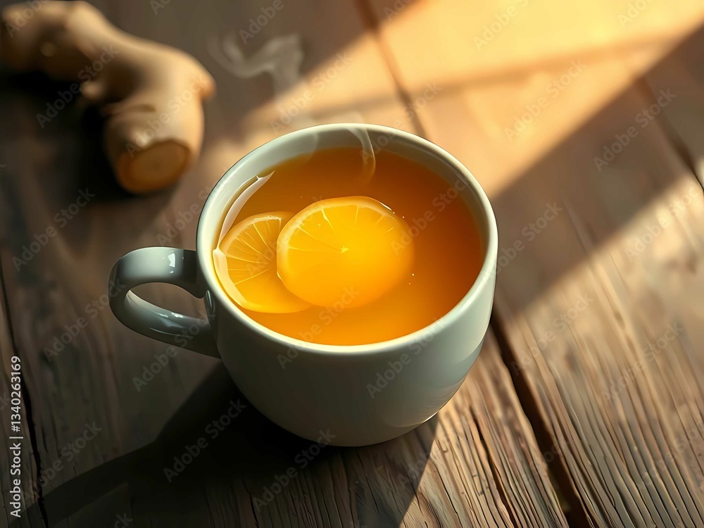 Warm herbal drink with lemon and ginger, refreshing, soothing, natural, healthy, aromatic, organic, rich in benefits Warm herbal drink with lemon and ginger, refreshing, soothing, natural, healthy, aromatic, organic, rich in benefits