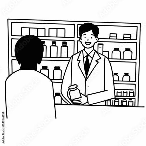 Portrait of a handsome pharmacist working in a pharmacy