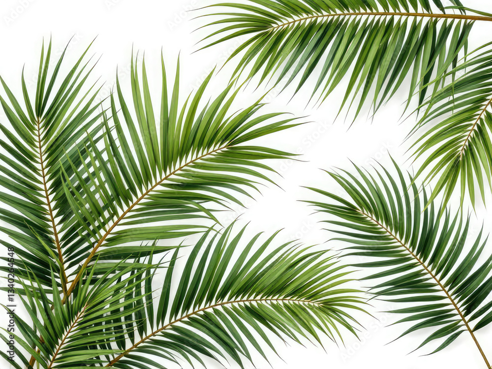 Set of palm leaves isolated on white for decor your project Set of palm leaves isolated on white for decor your project