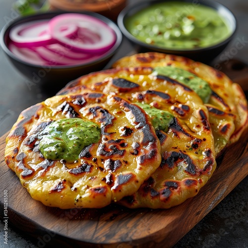 Delicious paratha served on a plate against a clean white background for culinary delight