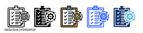 Automated Tasks Icon Set With Multiple Style Collection