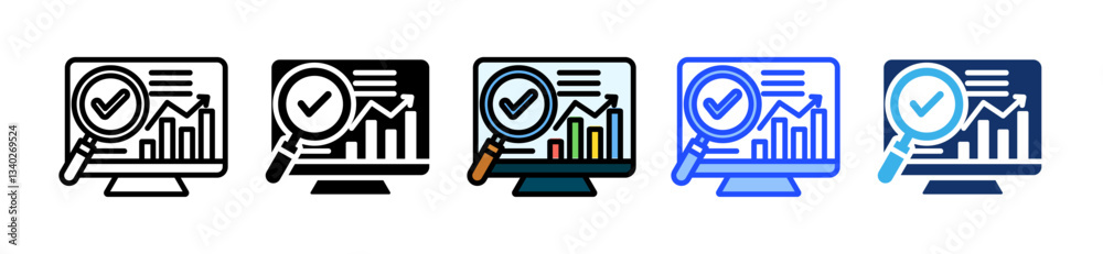 Data Analysis Icon Set With Multiple Style Collection Data Analysis Icon Set With Multiple Style Collection