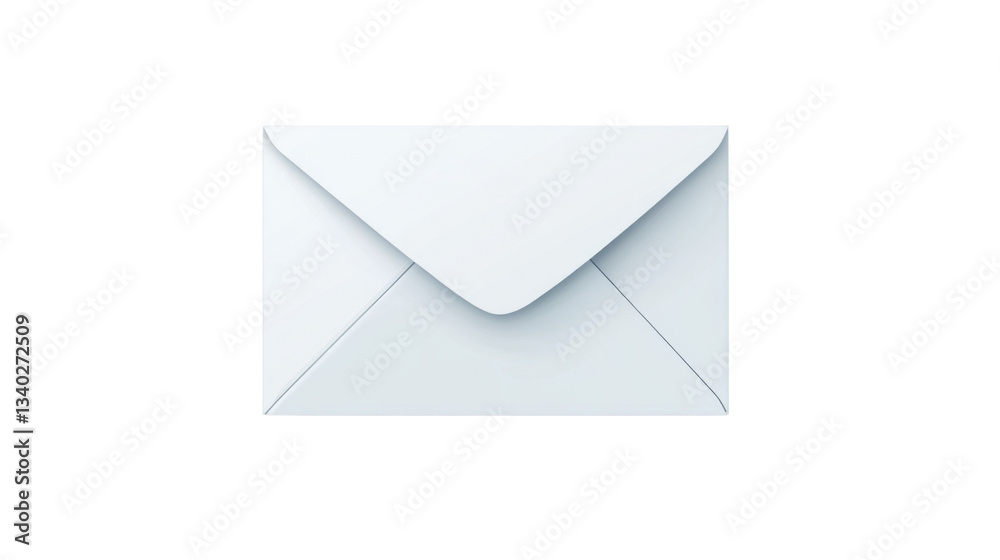 Realistic closed white envelope on transparent background isolating sending receiving communication Realistic closed white envelope on transparent background isolating sending receiving communication