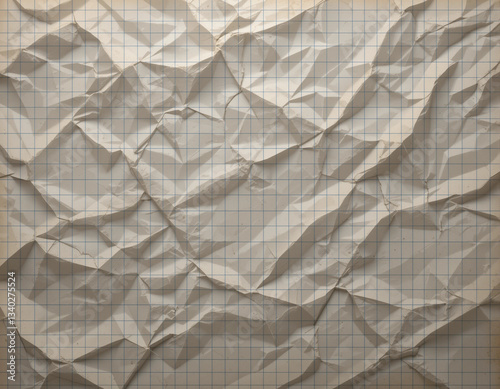 Crumpled Grid Paper - Wrinkled & Textured