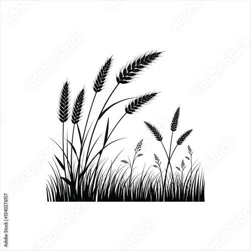 grass vector silhouette clip art illustration