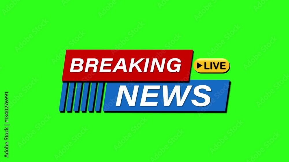 Dynamic Breaking News Animation with Green Screen Background