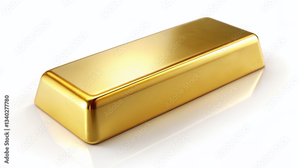 Luminous Gold Bar, Isolated on White Background - Premium Stock Photo Luminous Gold Bar, Isolated on White Background - Premium Stock Photo