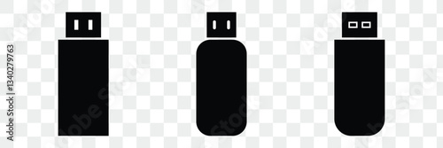 usb icon Vector illustration in black