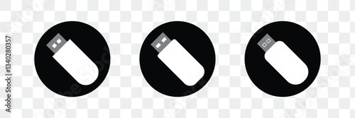 usb icon. vector symbol on transparent background.