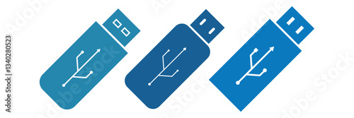 Usb drive icon. Vector usb flash drive vector icon. Usb icon set. Flash disk sign and symbol. Eps 10.