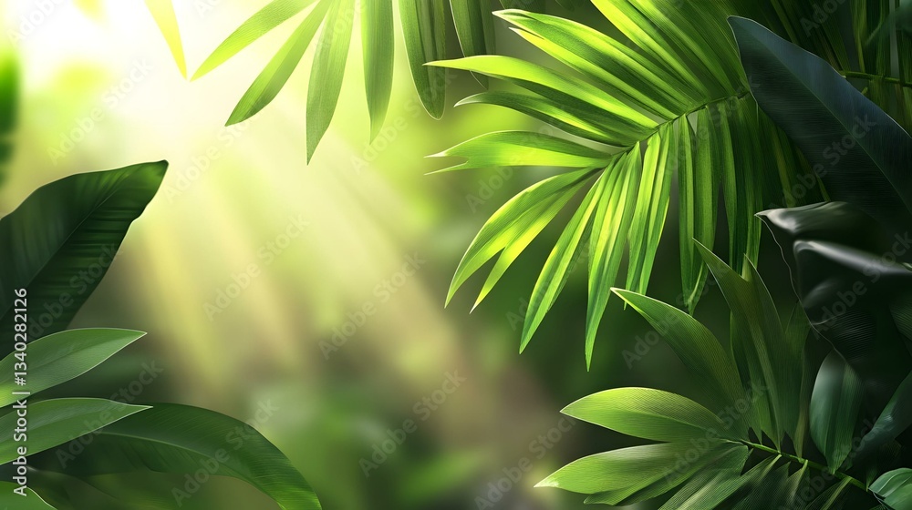 Fototapeta premium Dense Rainforest Canopy Vector Graphics