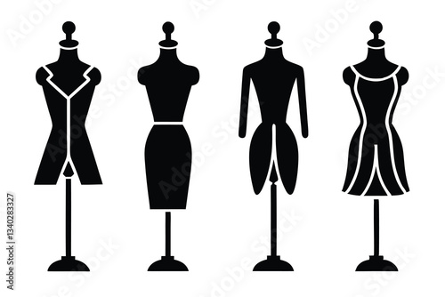 Vector illustration of a female mannequin in fashion style