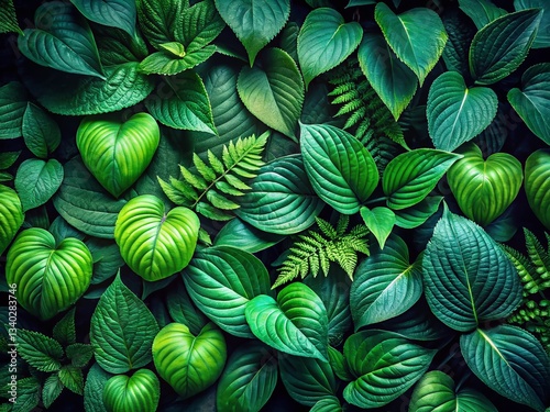 Wallpaper Mural Lush Green Leaves: Vibrant Nature Pattern for Eco-Friendly Designs Torontodigital.ca