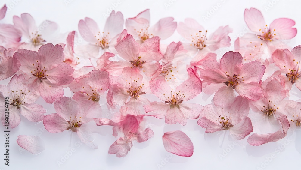 Delicate, scattered cherry blossoms. Soft, pink petals Delicate, scattered cherry blossoms. Soft, pink petals