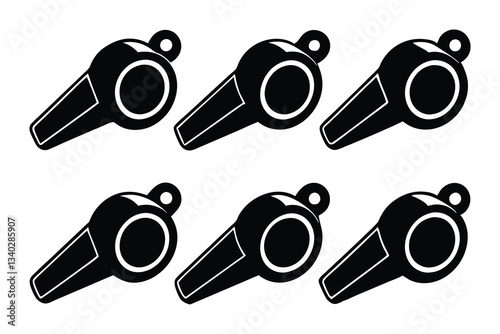  whistle icons set vector 