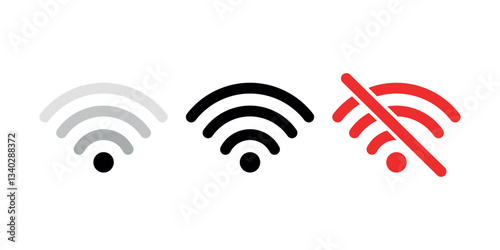 WiFi signal icon vector set
