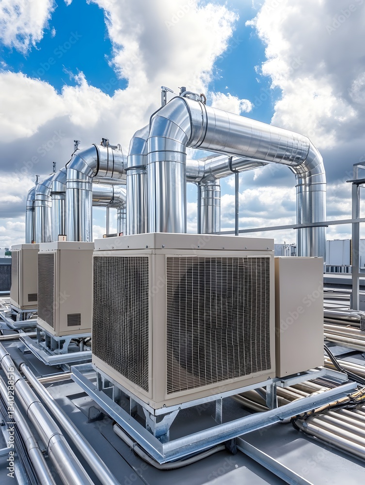 custom made wallpaper toronto digitalRooftop chiller plant with industrial cooling towers and ventilation ducts