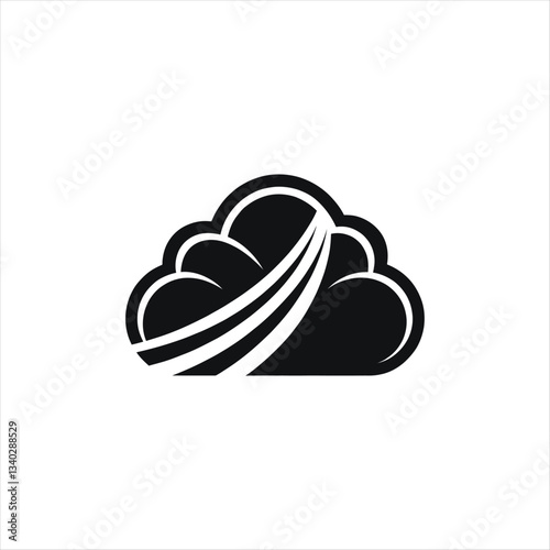 cloud computing vector silhouette illustration