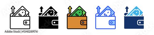 Expense Icon Set With Multiple Style Collection