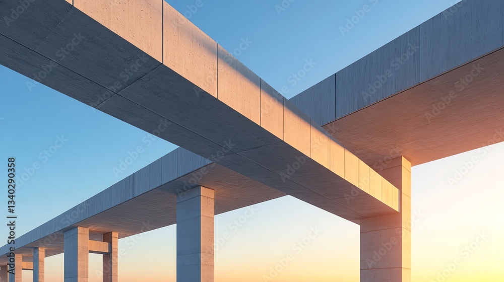 Fototapeta premium Sealant creating a smooth joint in a highway overpass structure