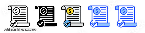 Invoice Icon Set With Multiple Style Collection