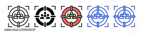 Target Icon Set With Multiple Style Collection