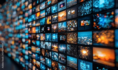 Wall of digital media displays