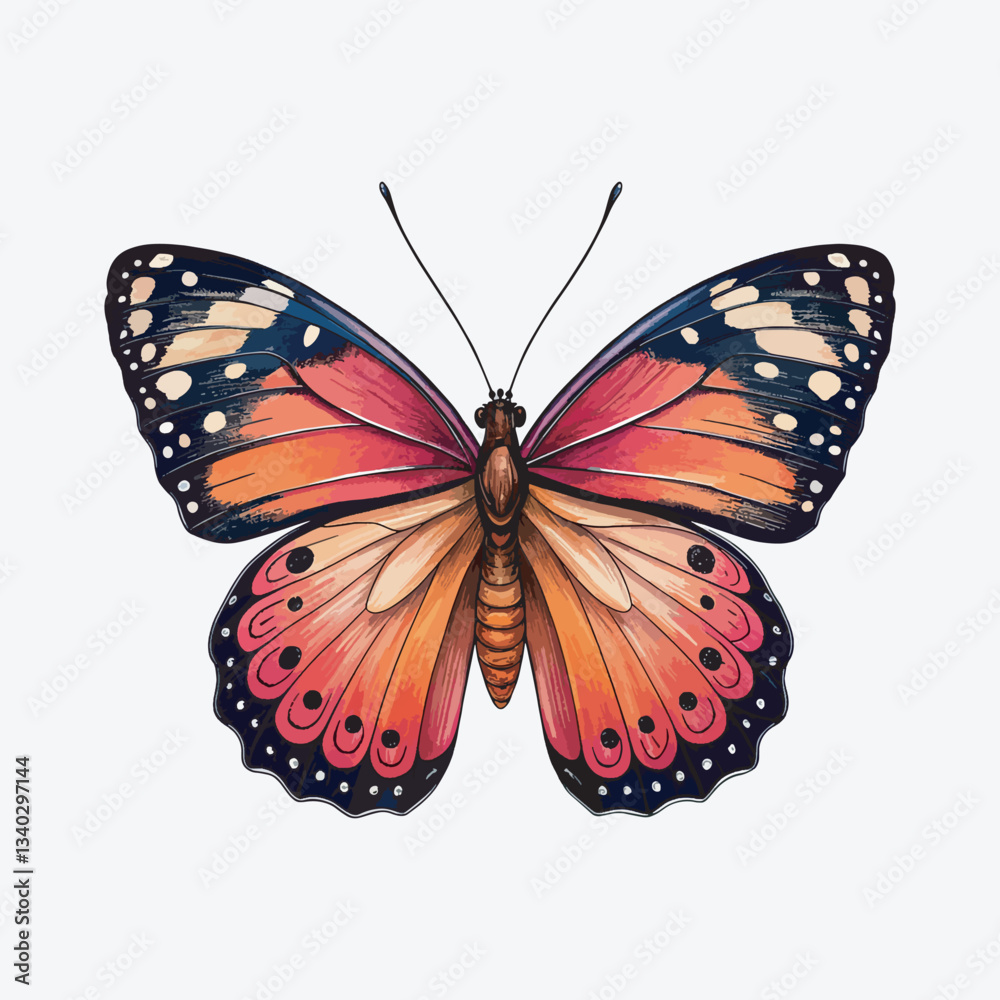 Fototapeta premium Butterfly vector style illustration art.