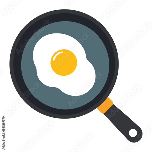 Fried eggs in a frying pan with yolk and white