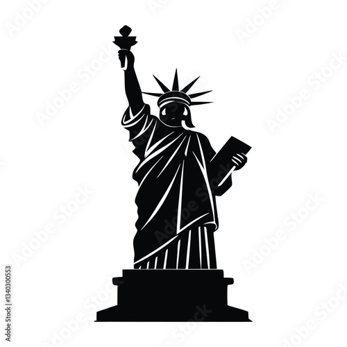 Vintage liberty silhouette with scales and sword