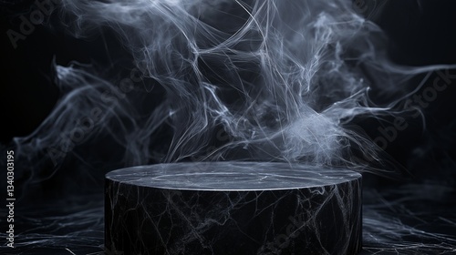 Ethereal Swirl: Abstract Dark Smoke Pattern with Mystical Fluid Motion