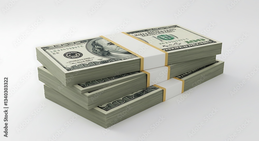 Stack of Hundred Dollar Bills Representing Wealth and Financial Success Stack of Hundred Dollar Bills Representing Wealth and Financial Success