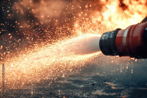A fire hydrant is spraying water into the air