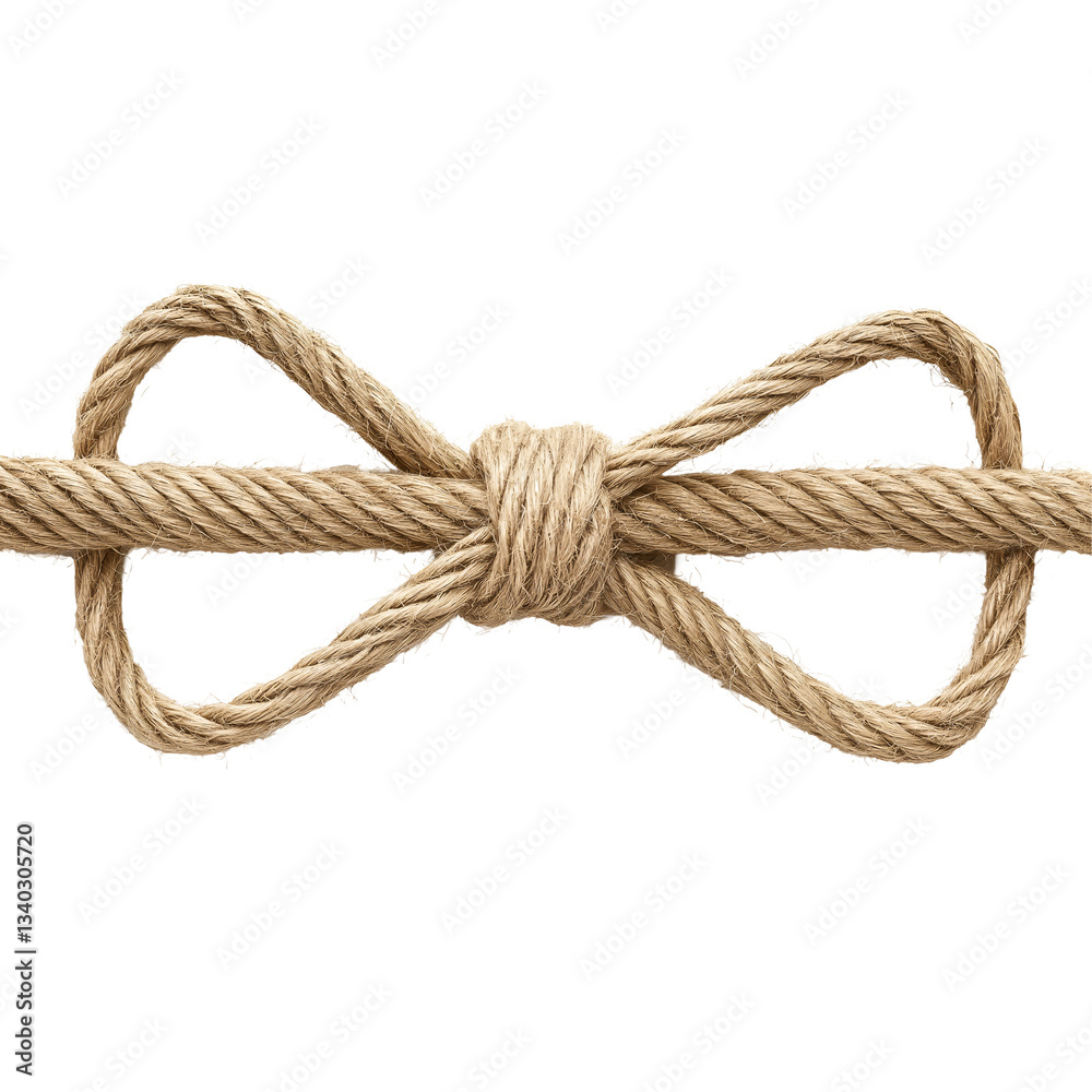 Obraz premium Nautical Knot Rope Tie: Durable and Decorative Braided Twine for Marine and Home Decor Craft Projects