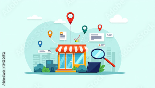 Illustration of Local SEO Strategies for Business Visibility