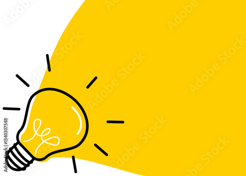 Yellow Light Bulb Vector Illustration with Energy and Innovation Concept