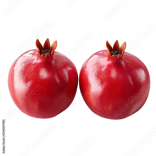 Ripe Red Pomegranate: Organic Antioxidant-Rich Fruit for Healthy Vegan Recipes and Salad Garnishes