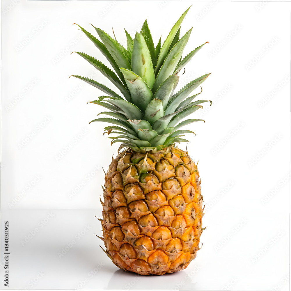 Fototapeta premium Fresh pineapple on white background