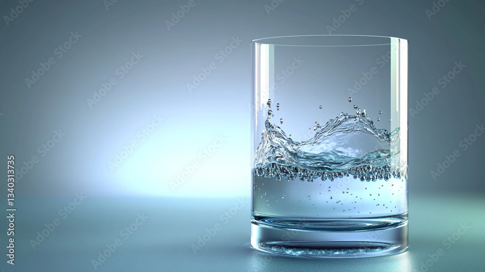 dynamic splash of clear blue water creates captivating scene in glass, set against soft gradient background. motion and clarity evoke sense of freshness and purity dynamic splash of clear blue water creates captivating scene in glass, set against soft gradient background. motion and clarity evoke sense of freshness and purity