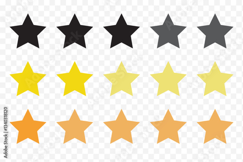 Star rate icons set. Customer Ratting icon. Flat and realistic style. Five stars quality rating icon. Vector illustration. EPS 10