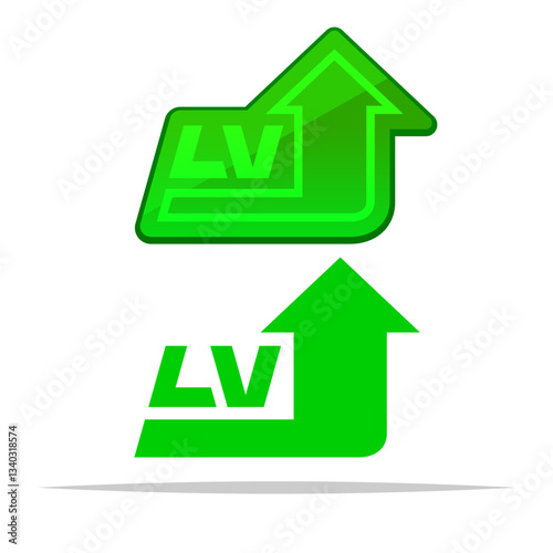 Level up icon symbol vector isolated illustration