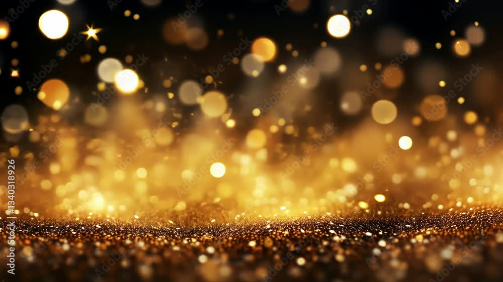 Golden glitter bokeh background Golden glitter bokeh background