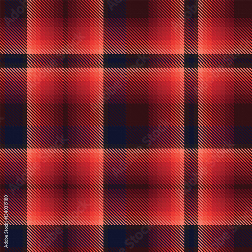 Red Ombre Plaid textured Seamless Pattern