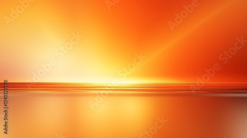Serene Sunset Reflection: Abstract Ocean View with Warm Light and Tranquil Skyline in Nature's Dramatic Silhouette