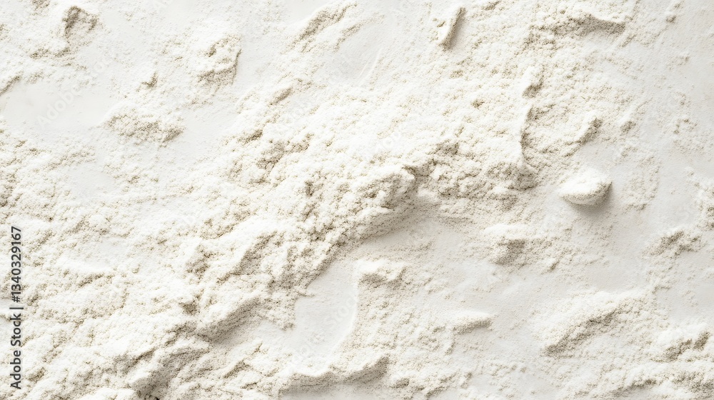 Close up image shows a pile of fine white powder Close up image shows a pile of fine white powder