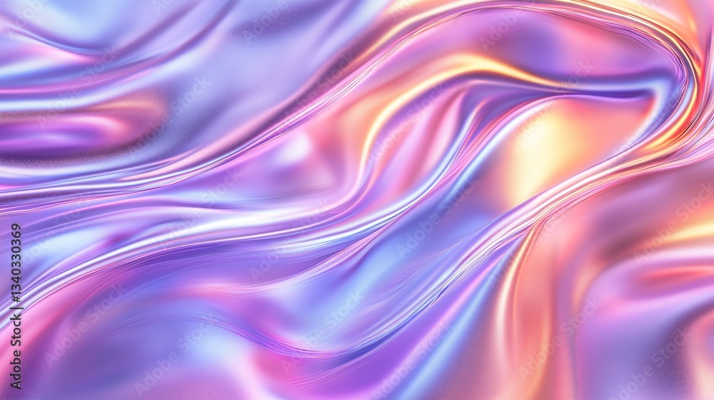 Fototapeta premium Vibrant Abstract Background with Smooth Iridescent Waves and Bright Colors