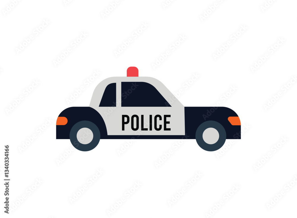 Illustration of an Police Car Equipment Flat Icon Illustration of an Police Car Equipment Flat Icon