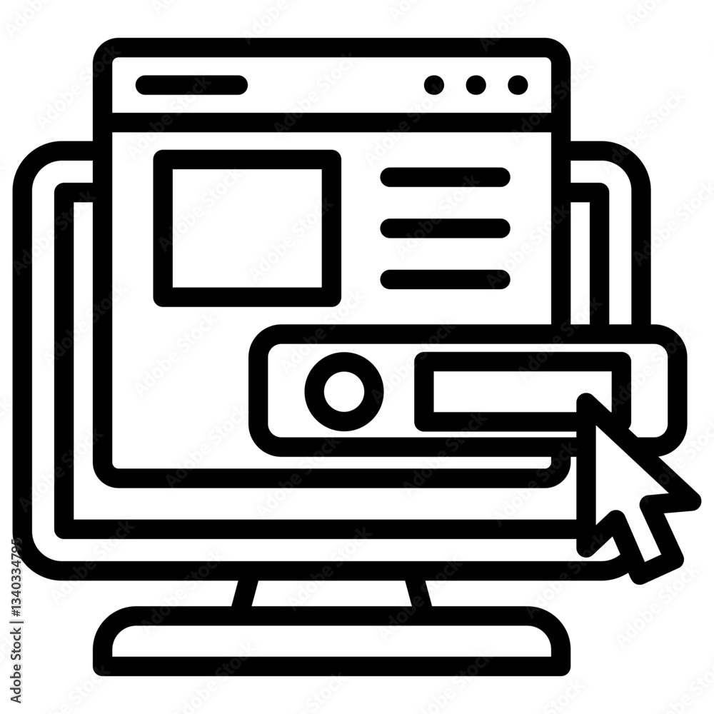 Subscription Line Icon, Digital Marketing Subscription Line Icon, Digital Marketing