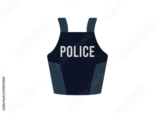 Illustration of an Police Vest Equipment Flat Icon